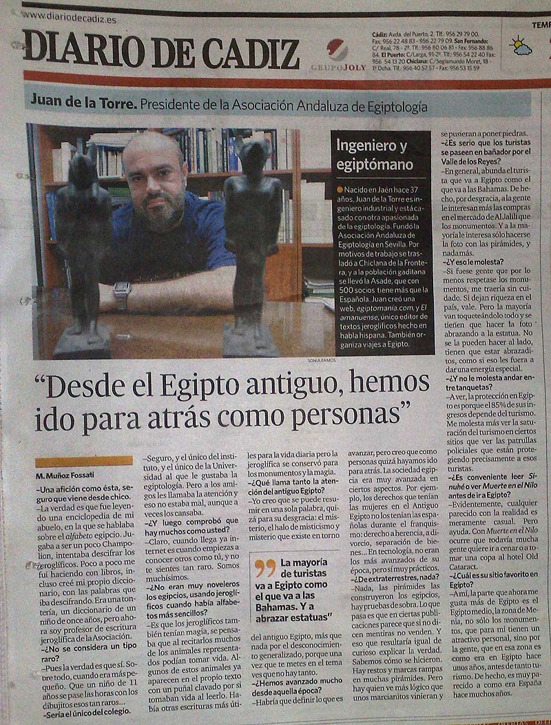 Entrevista a Juan de la Torre, Presidente de la ASADE, en el Diario de Cádiz. Pinchar en la imagen para leer el artículo.